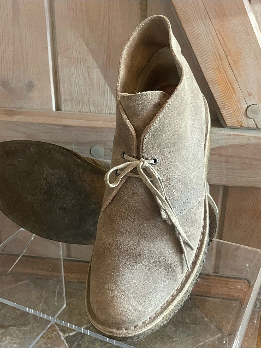 Clarks Men's Suede Chukka Boots in Light Brown